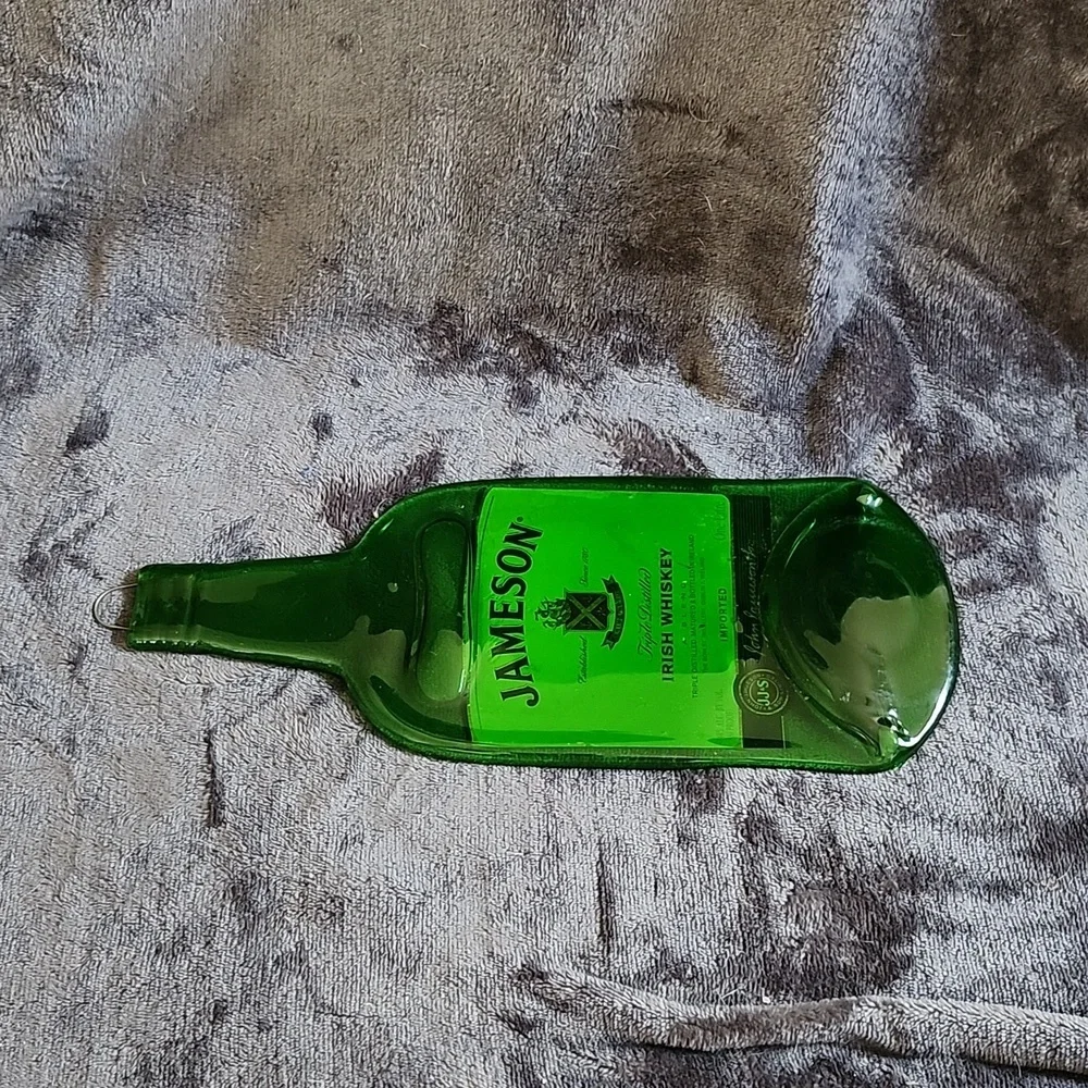 Flattened Jameson whiskey bottle